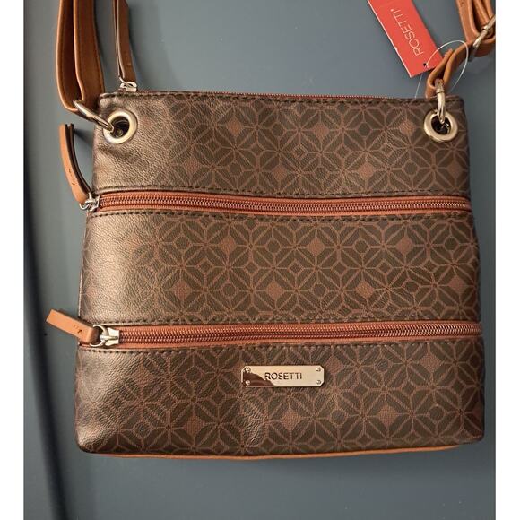 Rosetti Crossbody Bag with Double Front Zippered Pockets & Adjustable Strap - Picture 7 of 9